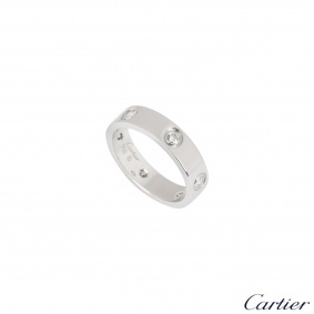 Cartier White Gold Full Diamond Love Ring Size 62 B4026062